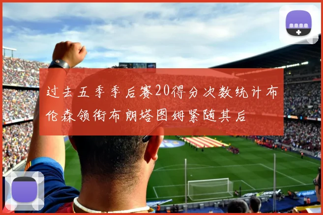 过去五季季后赛20得分次数统计布伦森领衔布朗塔图姆紧随其后